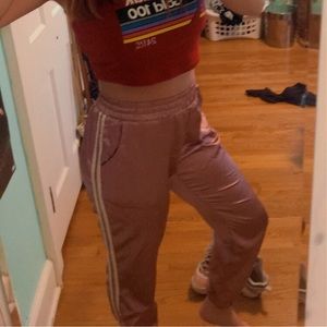 PINK SATIN ADIDAS PANTS